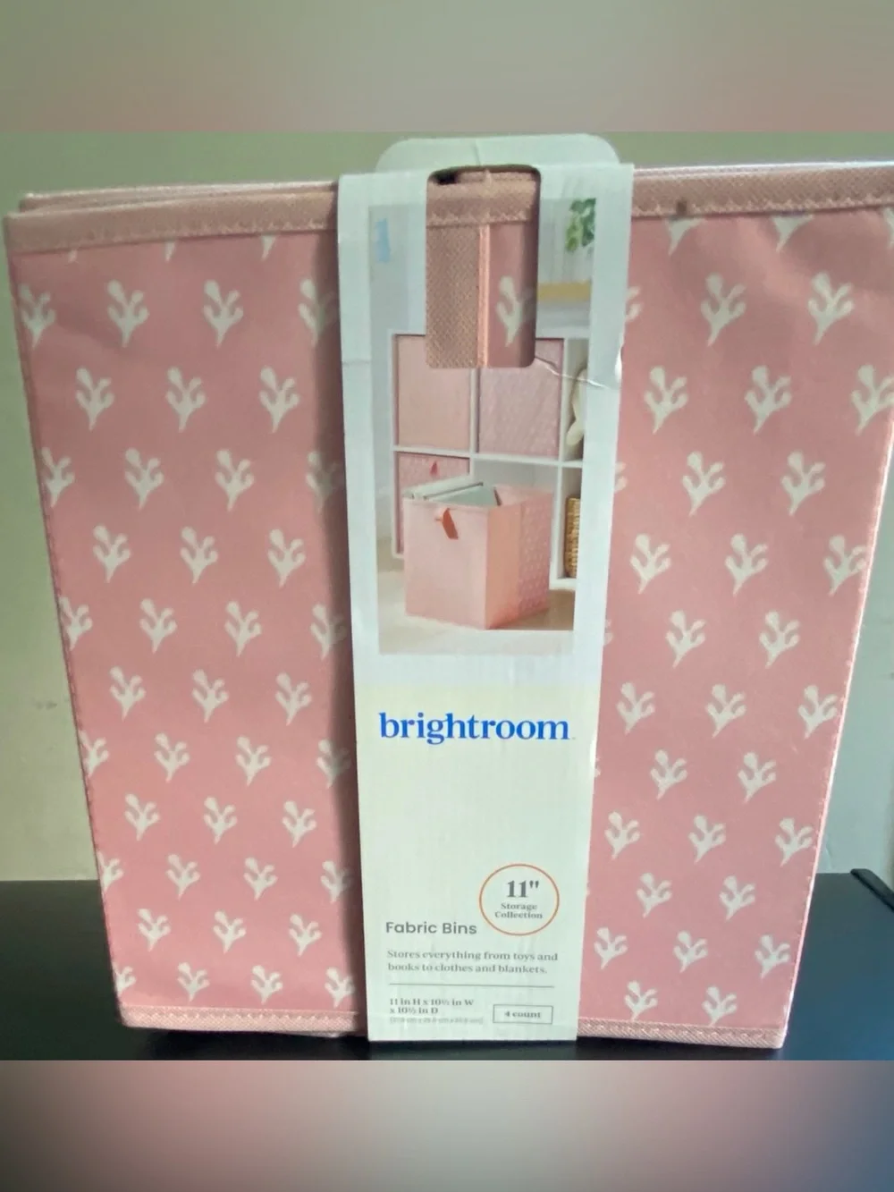 Pink Fabric Storage Bin - 11